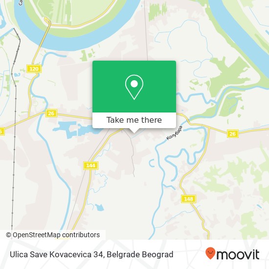 Ulica Save Kovacevica 34 mapa