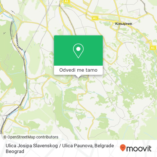 Ulica Josipa Slavenskog / Ulica Paunova mapa