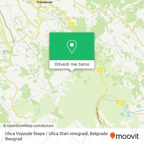 Ulica Vojvode Stepe / Ulica Stari vinogradi mapa