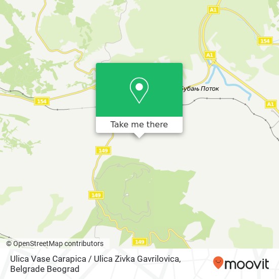 Ulica Vase Carapica / Ulica Zivka Gavrilovica mapa