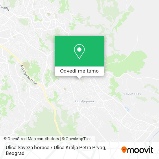 Ulica Saveza boraca / Ulica Kralja Petra Prvog mapa