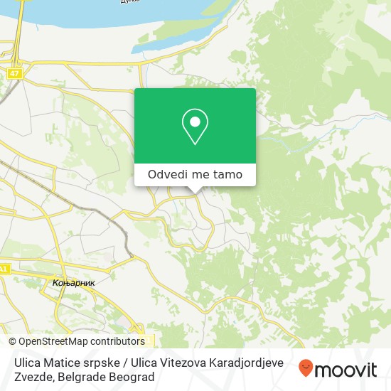 Ulica Matice srpske / Ulica Vitezova Karadjordjeve Zvezde mapa