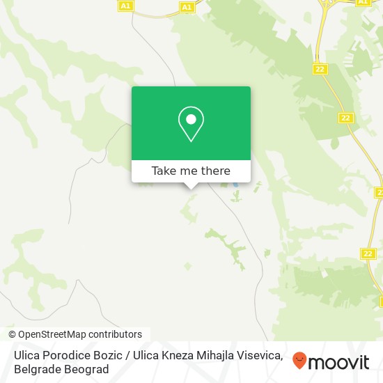 Ulica Porodice Bozic / Ulica Kneza Mihajla Visevica mapa