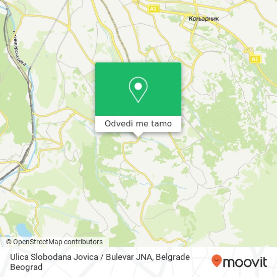 Ulica Slobodana Jovica / Bulevar JNA mapa