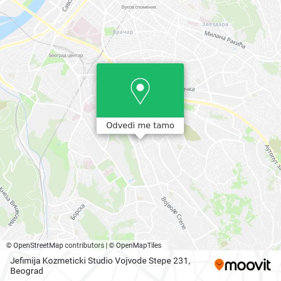 Jefimija Kozmeticki Studio Vojvode Stepe 231 mapa