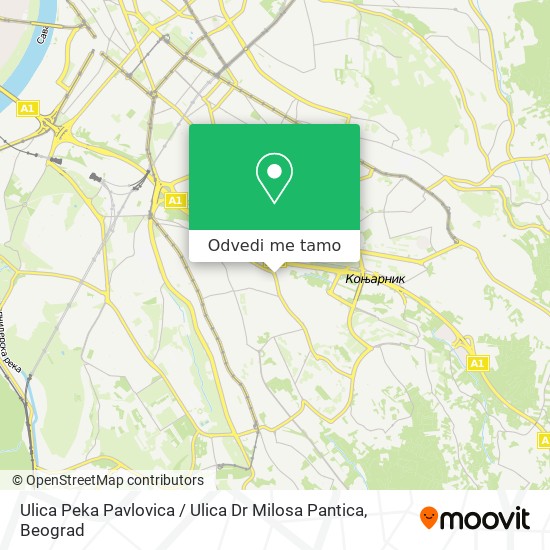 Ulica Peka Pavlovica / Ulica Dr Milosa Pantica mapa