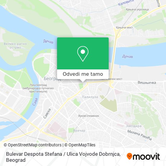 Bulevar Despota Stefana / Ulica Vojvode Dobrnjca mapa