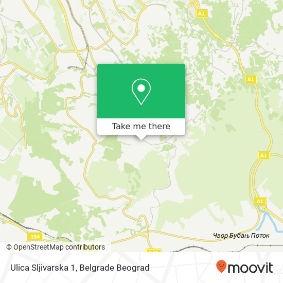 Ulica Sljivarska 1 mapa