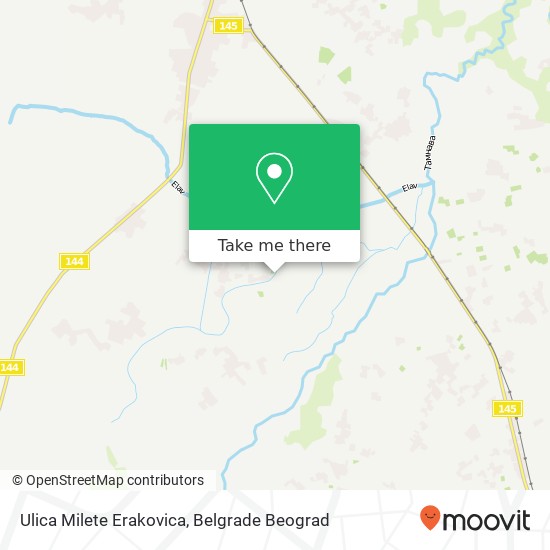 Ulica Milete Erakovica mapa