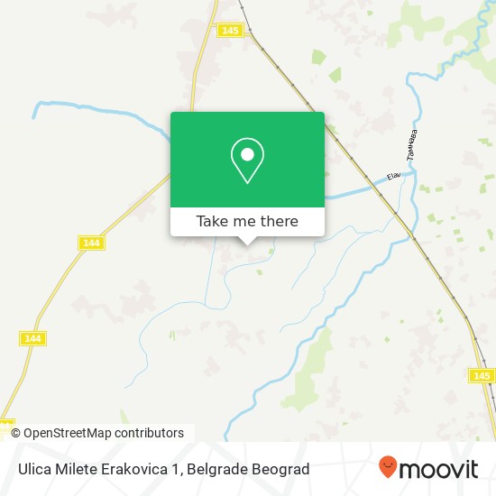 Ulica Milete Erakovica 1 mapa