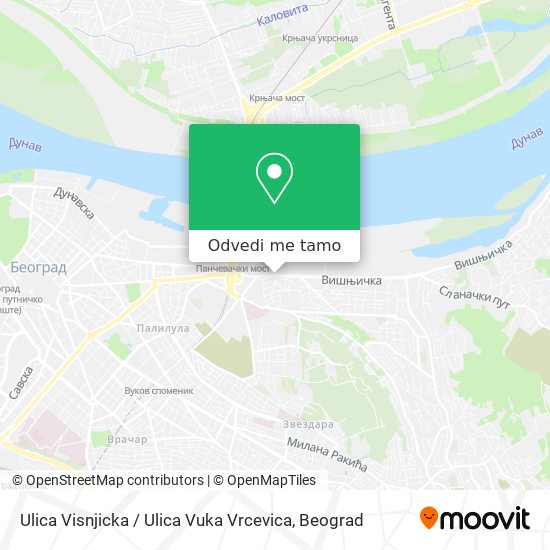 Ulica Visnjicka / Ulica Vuka Vrcevica mapa