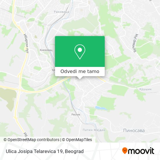 Ulica Josipa Telarevica 19 mapa