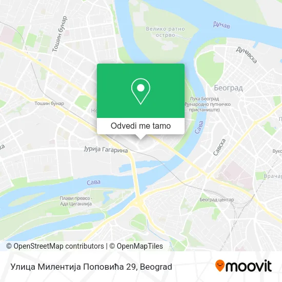 Улица Милентија Поповића 29 mapa