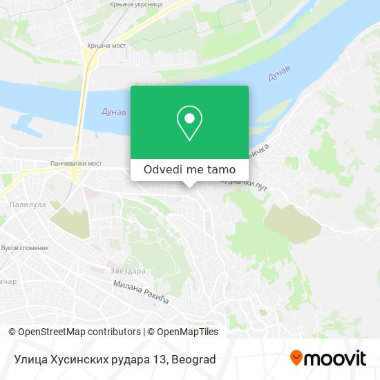 Улица Хусинских рудара 13 mapa