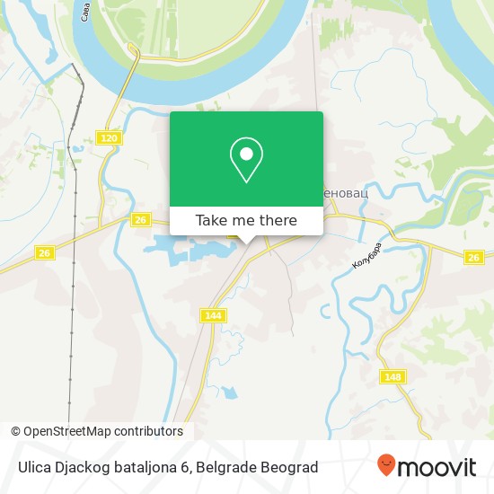 Ulica Djackog bataljona 6 mapa