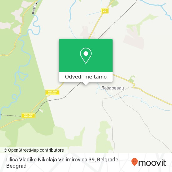 Ulica Vladike Nikolaja Velimirovica 39 mapa