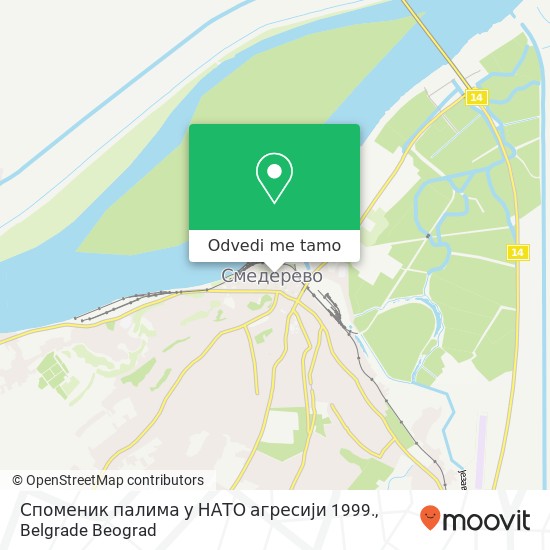 Споменик палима у НАТО агресији 1999. mapa