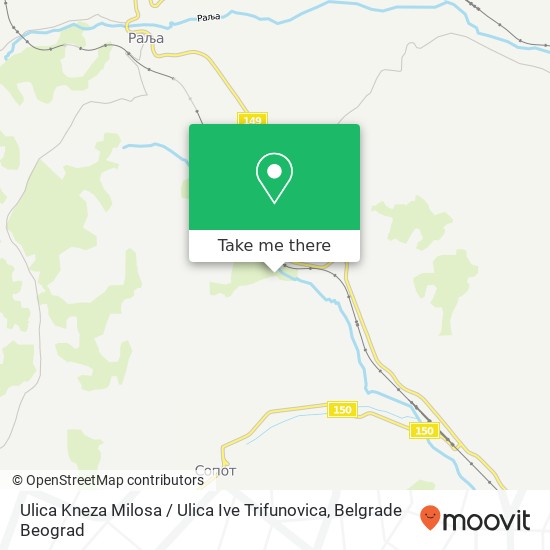 Ulica Kneza Milosa / Ulica Ive Trifunovica mapa