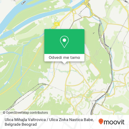 Ulica Mihajla Valtrovica / Ulica Zivka Nastica Babe mapa