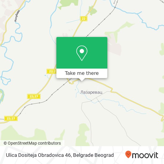 Ulica Dositeja Obradovica 46 mapa