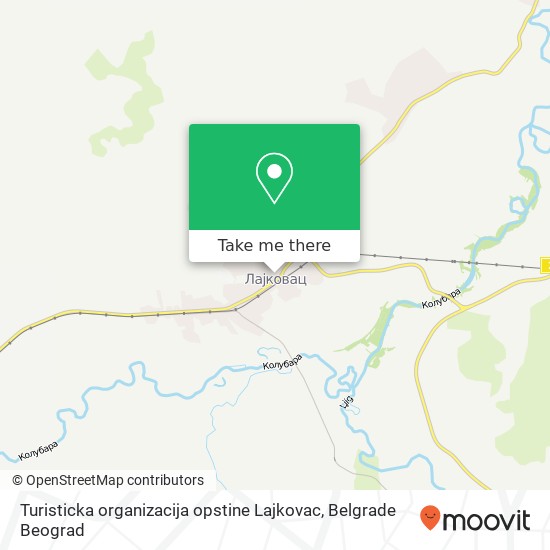 Turisticka organizacija opstine Lajkovac mapa