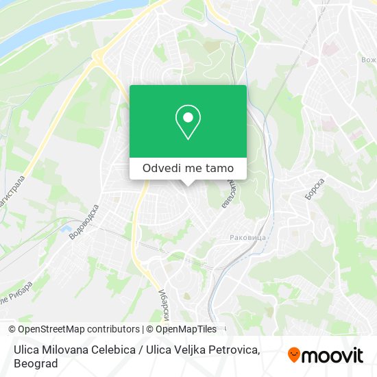 Ulica Milovana Celebica / Ulica Veljka Petrovica mapa