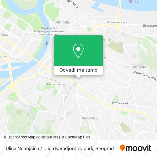 Ulica Nebojsina / Ulica Karadjordjev park mapa