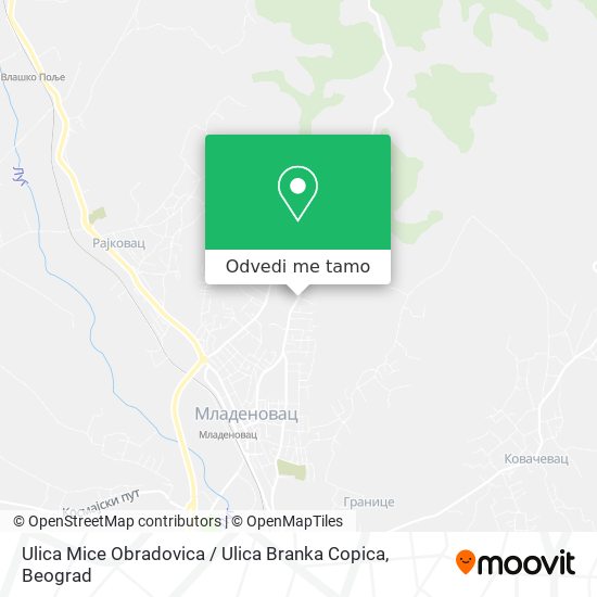 Ulica Mice Obradovica / Ulica Branka Copica mapa