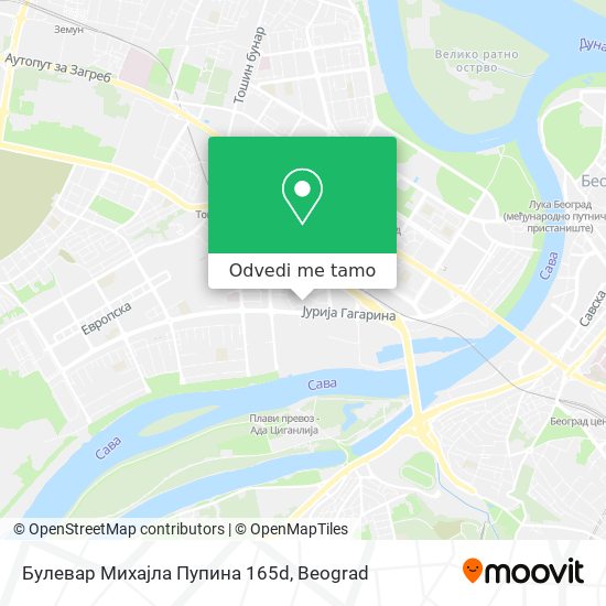 Булевар Михајла Пупина 165d mapa