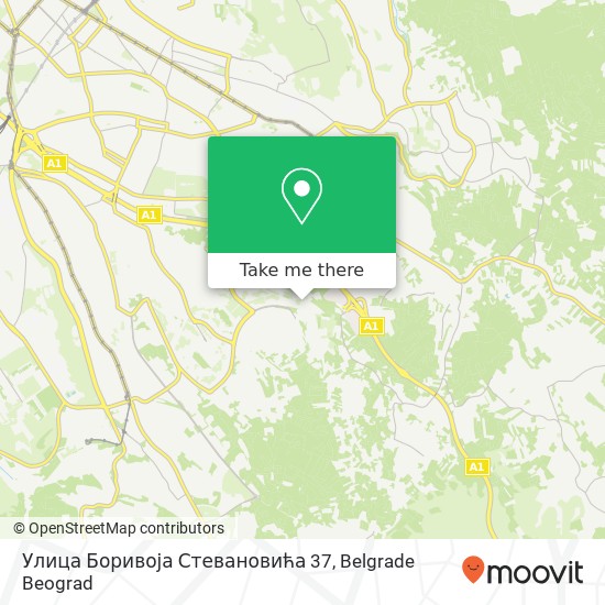 Улица Боривоја Стевановића 37 mapa