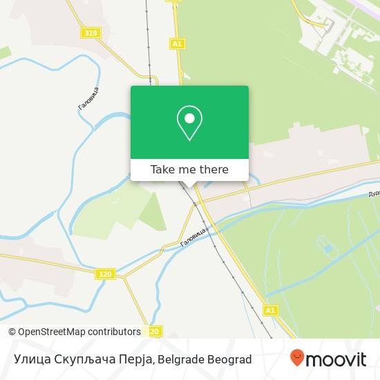 Улица Скупљача Перја mapa