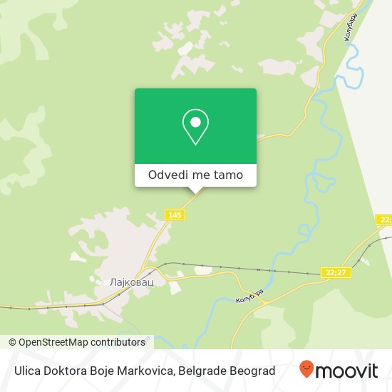 Ulica Doktora Boje Markovica mapa