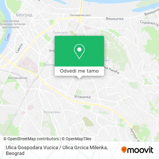 Ulica Gospodara Vucica / Ulica Grcica Milenka mapa