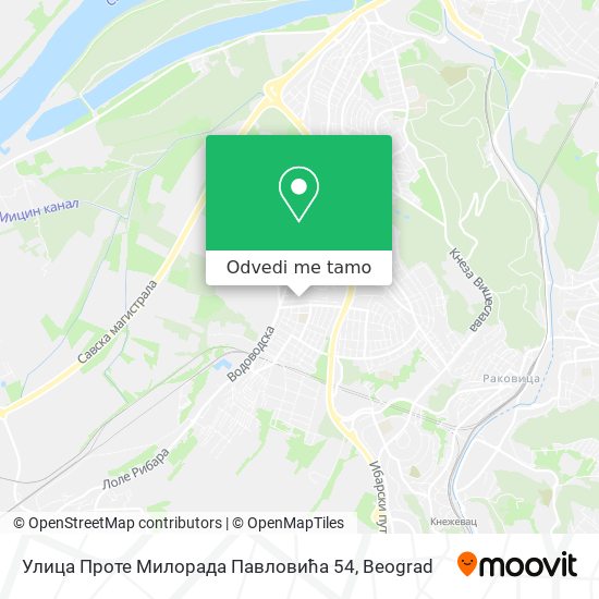 Улица Проте Милорада Павловића 54 mapa