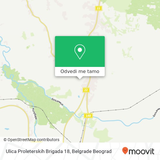 Ulica Proleterskih Brigada 18 mapa