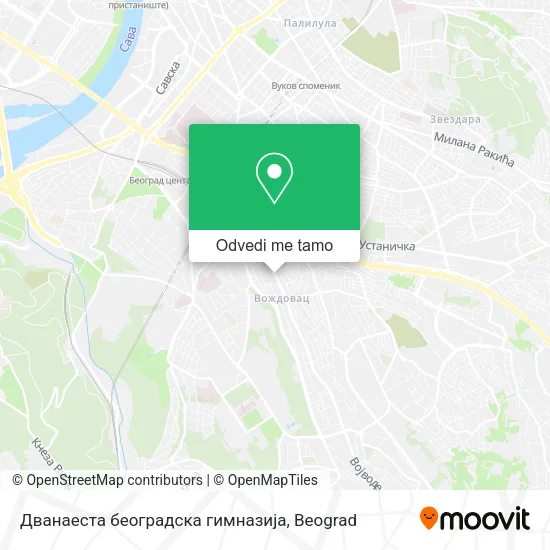 Дванаеста београдска гимназија mapa