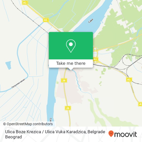 Ulica Boze Krezica / Ulica Vuka Karadzica mapa