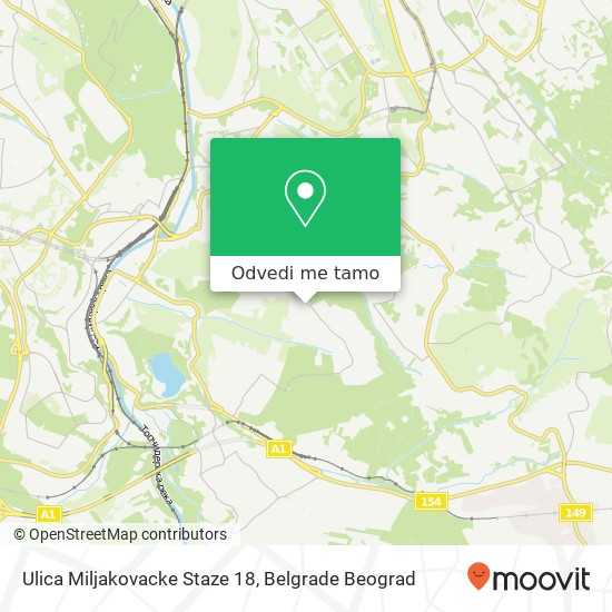 Ulica Miljakovacke Staze 18 mapa