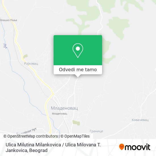 Ulica Milutina Milankovica / Ulica Milovana T. Jankovica mapa