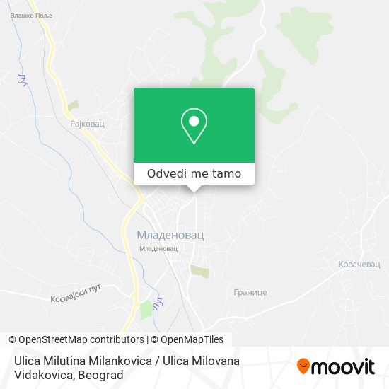 Ulica Milutina Milankovica / Ulica Milovana Vidakovica mapa