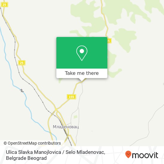 Ulica Slavka Manojlovica / Selo Mladenovac mapa