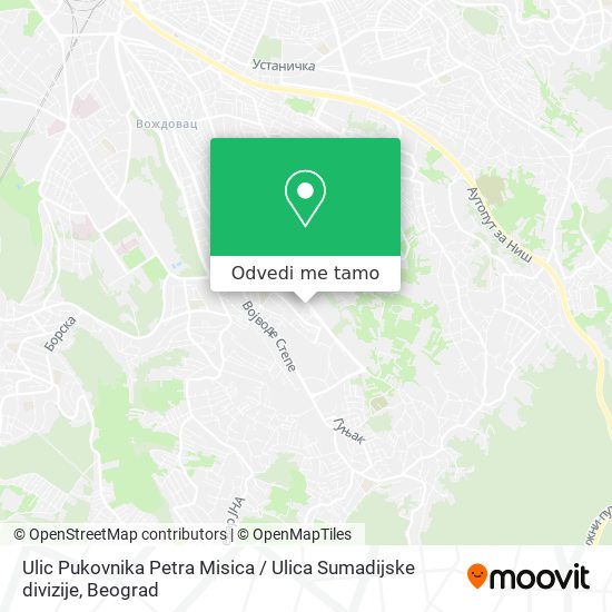 Ulic Pukovnika Petra Misica / Ulica Sumadijske divizije mapa