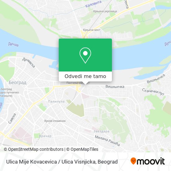 Ulica Mije Kovacevica / Ulica Visnjicka mapa