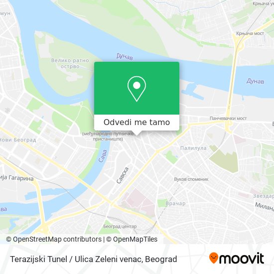 Terazijski Tunel / Ulica Zeleni venac mapa