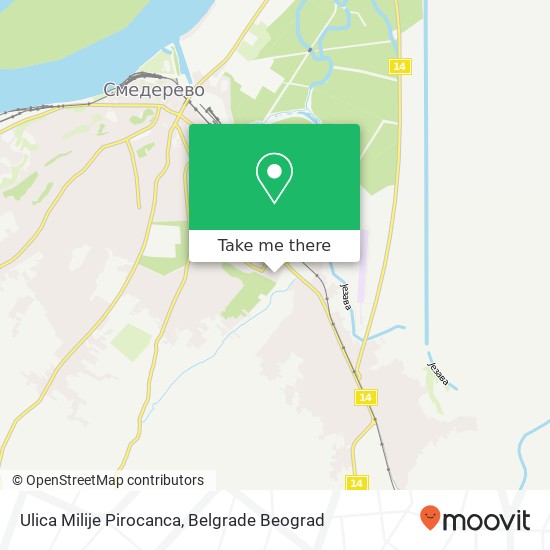 Ulica Milije Pirocanca mapa