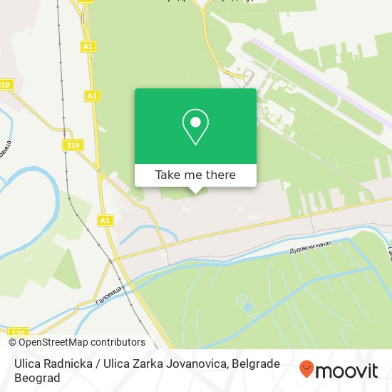 Ulica Radnicka / Ulica Zarka Jovanovica mapa