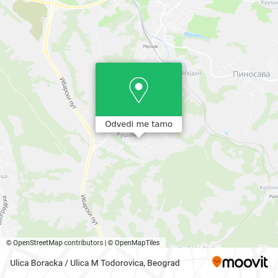 Ulica Boracka / Ulica M Todorovica mapa