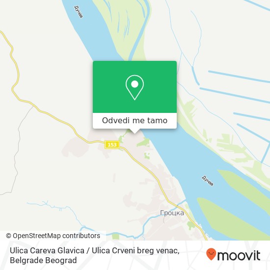 Ulica Careva Glavica / Ulica Crveni breg venac mapa