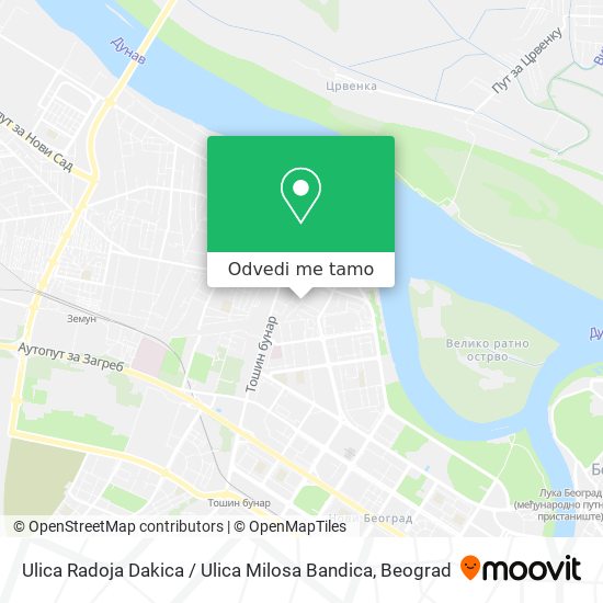 Ulica Radoja Dakica / Ulica Milosa Bandica mapa