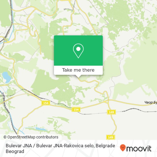 Bulevar JNA / Bulevar JNA-Rakovica selo mapa